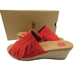 UGG Women's Suede Fringe Slide DAANES